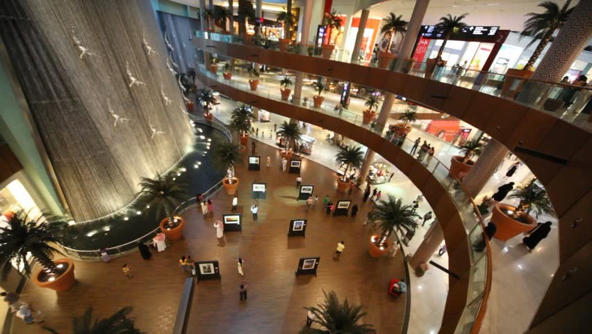 Human waterfalls, The Dubai Mall. Dubai